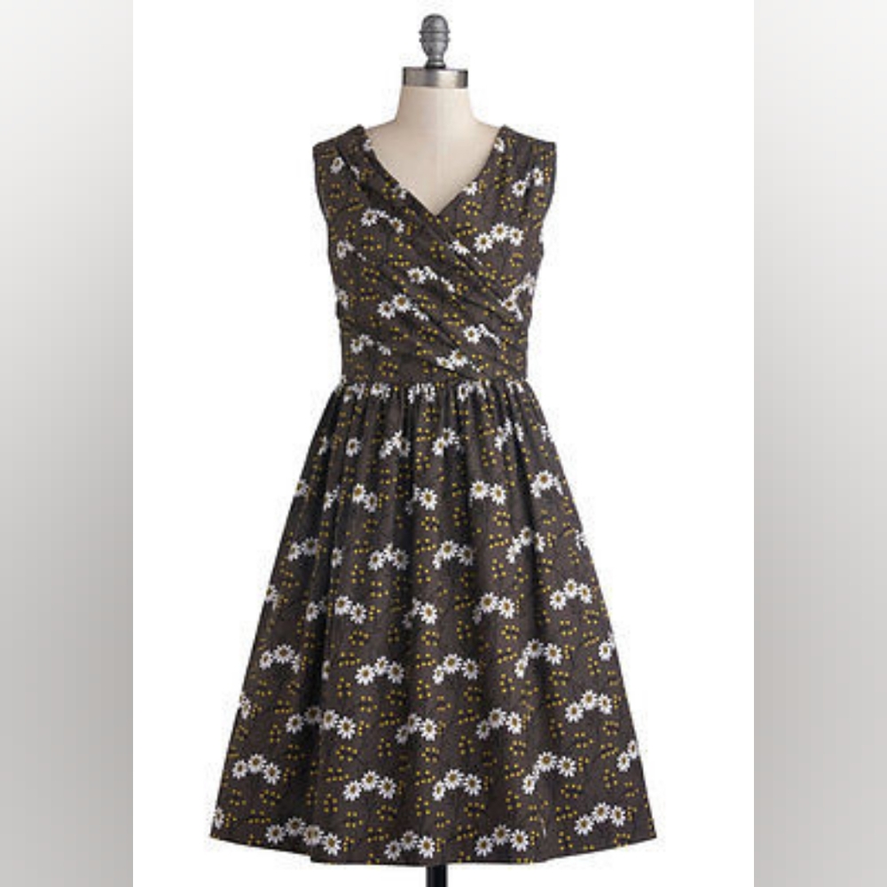 Bea+ Dot Modcloth Floral Dress Size 2X